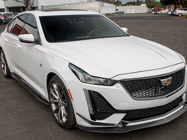 2020-2024 CADILLAC CT5-V & CT5 SPORT | BLACKWING PACKAGE CARBON FIBER FRONT LIP SPLITTER CANARDS
